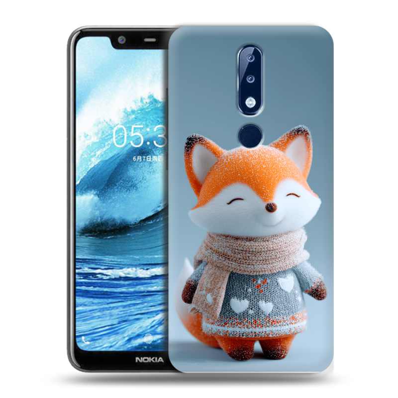 Силиконовый чехол на Nokia 5.1 Plus с принтом Лиса Силиконовый чехол на Nokia 5.1 Plus с принтом Лиса