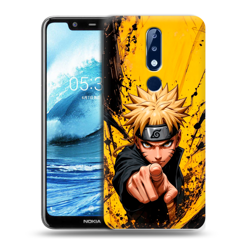 Силиконовый противоударный чехол на Nokia 5.1 Plus с принтом Naruto Наруто Силиконовый противоударный чехол на Nokia 5.1 Plus с принтом Naruto Наруто