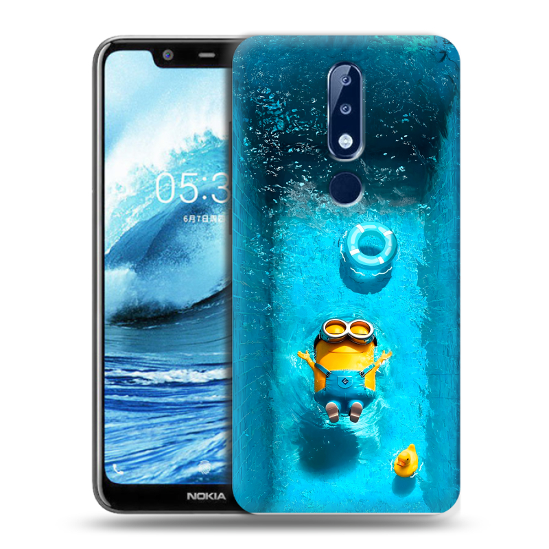 Силиконовый чехол на Nokia 5.1 Plus с принтом Миньоны Силиконовый чехол на Nokia 5.1 Plus с принтом Миньоны