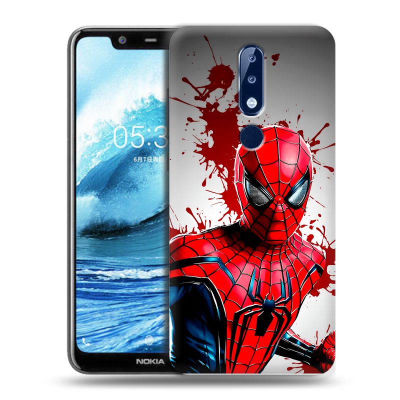 Силиконовый чехол на Nokia 5.1 Plus с принтом Spiderman Человек паук Силиконовый чехол на Nokia 5.1 Plus с принтом Spiderman Человек паук