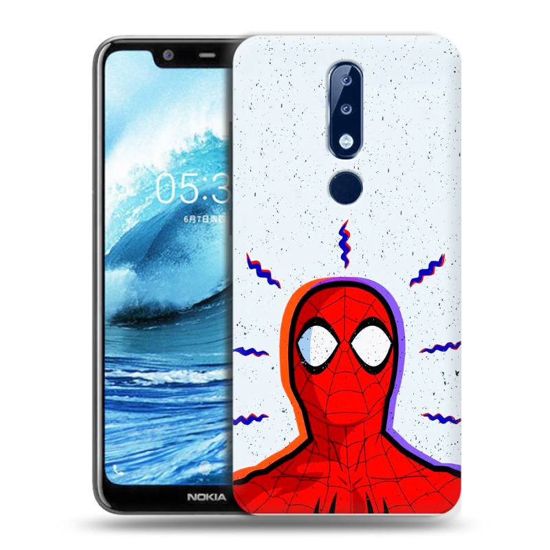 Силиконовый чехол на Nokia 5.1 Plus с принтом Spiderman Человек паук Силиконовый чехол на Nokia 5.1 Plus с принтом Spiderman Человек паук