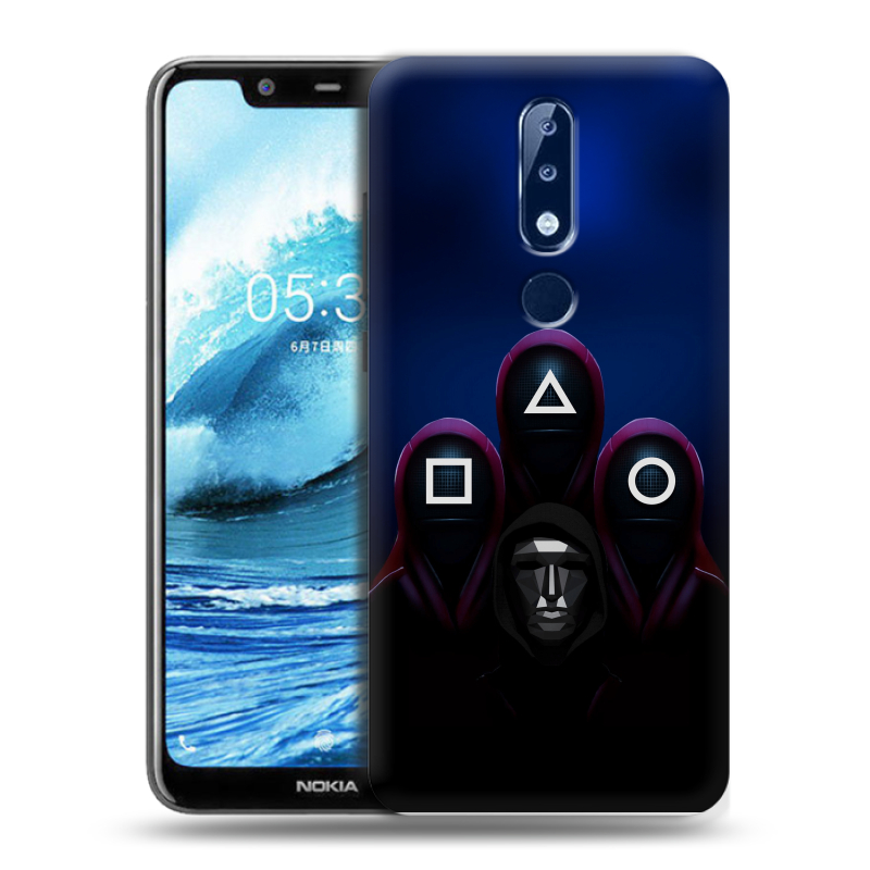 Силиконовый противоударный чехол на Nokia 5.1 Plus с принтом Игра Кальмара Силиконовый противоударный чехол на Nokia 5.1 Plus с принтом Игра Кальмара