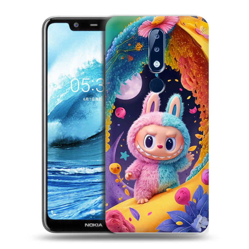 Силиконовый чехол на Nokia 5.1 Plus с принтом Labubu Лабубу Силиконовый чехол на Nokia 5.1 Plus с принтом Labubu Лабубу
