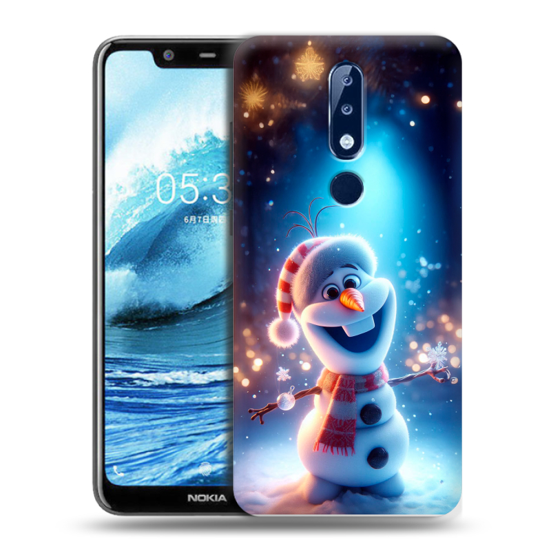 Силиконовый противоударный чехол на Nokia 5.1 Plus с принтом Новый год Силиконовый противоударный чехол на Nokia 5.1 Plus с принтом Новый год