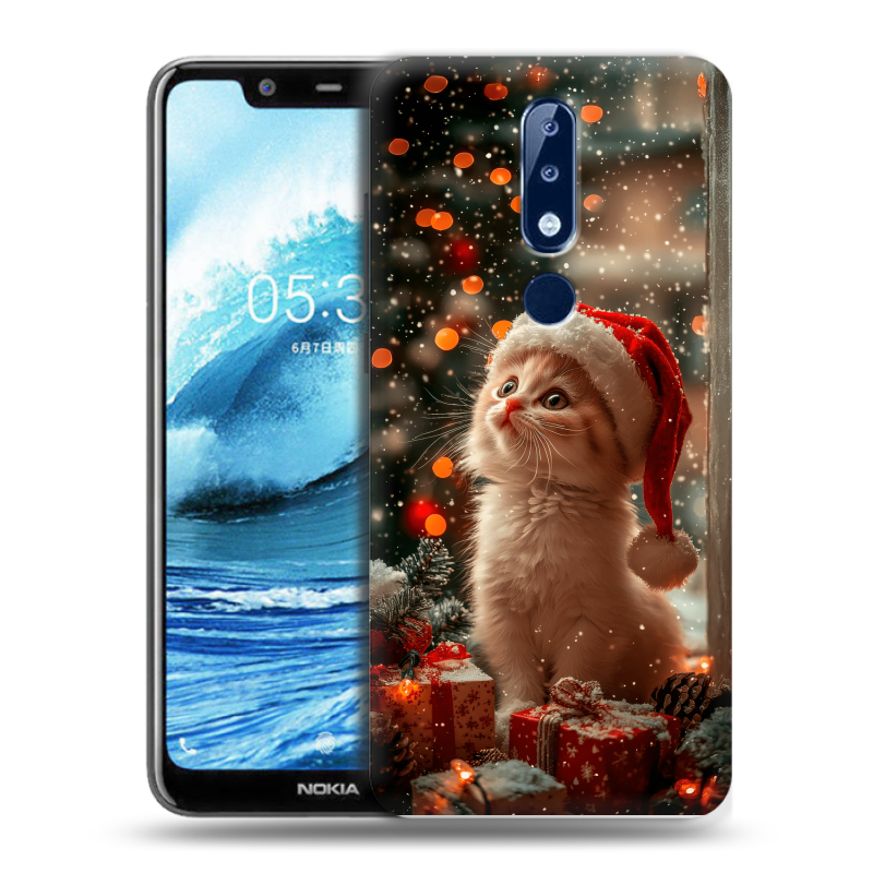 Силиконовый чехол на Nokia 5.1 Plus с принтом Новый год Силиконовый чехол на Nokia 5.1 Plus с принтом Новый год