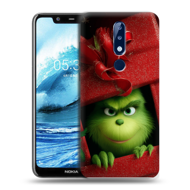 Силиконовый противоударный чехол на Nokia 5.1 Plus с принтом Новый год Силиконовый противоударный чехол на Nokia 5.1 Plus с принтом Новый год