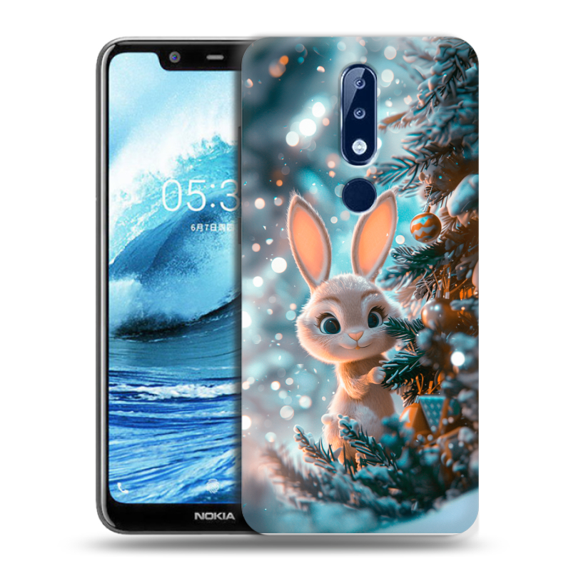 Силиконовый чехол на Nokia 5.1 Plus с принтом Новый год Силиконовый чехол на Nokia 5.1 Plus с принтом Новый год