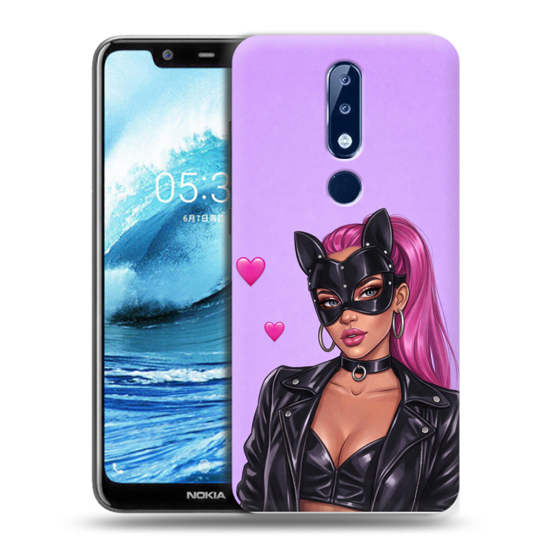 Силиконовый противоударный чехол на Nokia 5.1 Plus с принтом женский Силиконовый противоударный чехол на Nokia 5.1 Plus с принтом женский