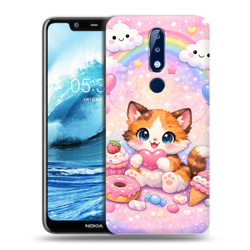 Силиконовый противоударный чехол на Nokia 5.1 Plus с принтом для девочек Силиконовый противоударный чехол на Nokia 5.1 Plus с принтом для девочек