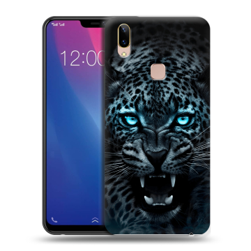 Силиконовый чехол на Vivo Y85 с принтом Темный леопард Силиконовый чехол на Vivo Y85 с принтом Темный леопард