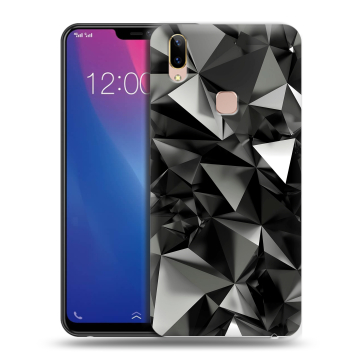 Силиконовый чехол на Vivo Y85 с принтом Черные кристаллы