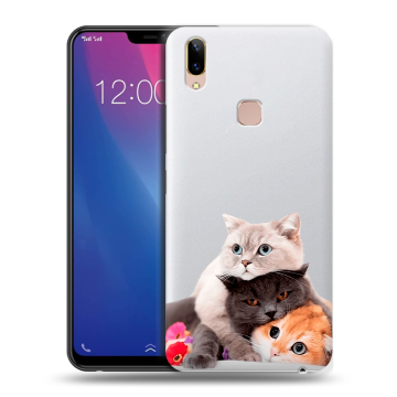 Силиконовый чехол на Vivo Y85 с принтом Кошки Силиконовый чехол на Vivo Y85 с принтом Кошки
