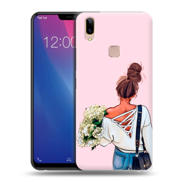 Силиконовый чехол на Vivo Y85 с принтом Девушка и букет Силиконовый чехол на Vivo Y85 с принтом Девушка и букет