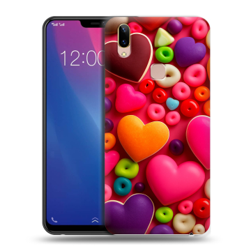 Силиконовый чехол на Vivo Y85 с принтом Сердечки Силиконовый чехол на Vivo Y85 с принтом Сердечки