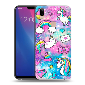 Силиконовый чехол на Vivo Y85 с принтом Единороги Силиконовый чехол на Vivo Y85 с принтом Единороги
