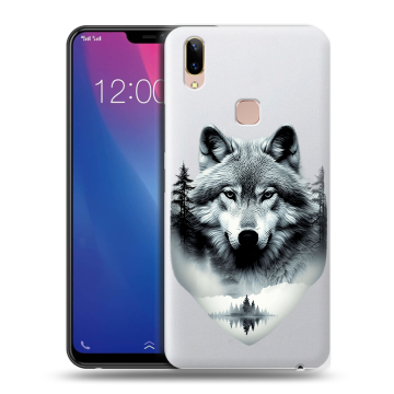 Силиконовый чехол на Vivo Y85 с принтом Волк в лесу