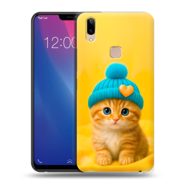 Силиконовый чехол на Vivo Y85 с принтом Котенок в шапке