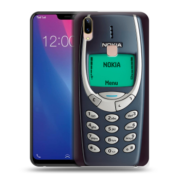 Силиконовый чехол на Vivo Y85 с принтом Старый телефон