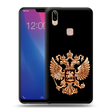 Силиконовый чехол на Vivo Y85 с принтом Герб России золотой