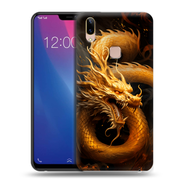 Силиконовый чехол на Vivo Y85 с принтом Золотой дракон