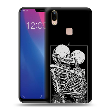 Силиконовый чехол на Vivo Y85 с принтом Поцелуй скелетов