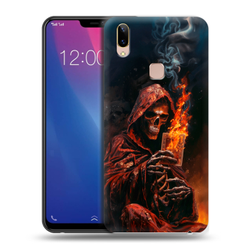 Силиконовый чехол на Vivo Y85 с принтом Скелет и карты
