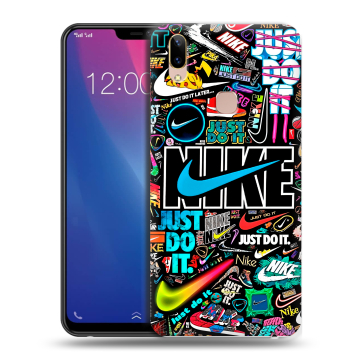 Силиконовый чехол на Vivo Y85 с принтом найк nike черный