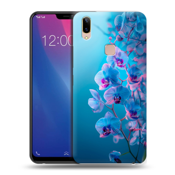 Силиконовый чехол на Vivo Y85 с принтом голубые орхидеи