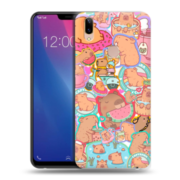 Силиконовый чехол на Vivo Y85 с принтом капибары