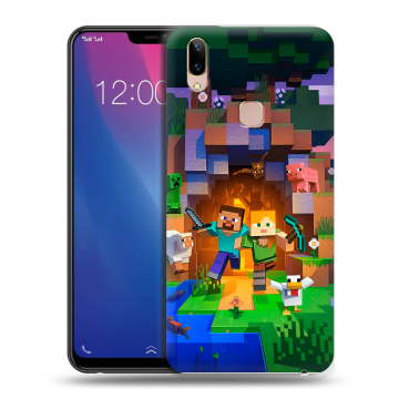 Силиконовый чехол на Vivo Y85 с принтом Майнкрафт Minecraft