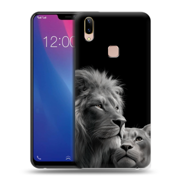 Силиконовый чехол на Vivo Y85 с принтом Лев кошки Силиконовый чехол на Vivo Y85 с принтом Лев кошки