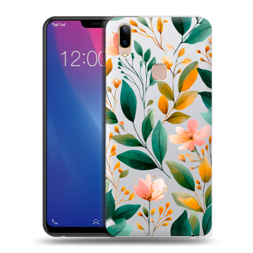 Силиконовый чехол на Vivo Y85 с принтом Цветы паттерн Силиконовый чехол на Vivo Y85 с принтом Цветы паттерн