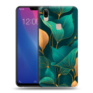 Силиконовый чехол на Vivo Y85 с принтом Листья и золото Силиконовый чехол на Vivo Y85 с принтом Листья и золото