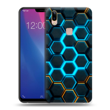 Силиконовый чехол на Vivo Y85 с принтом Неоновые соты Силиконовый чехол на Vivo Y85 с принтом Неоновые соты
