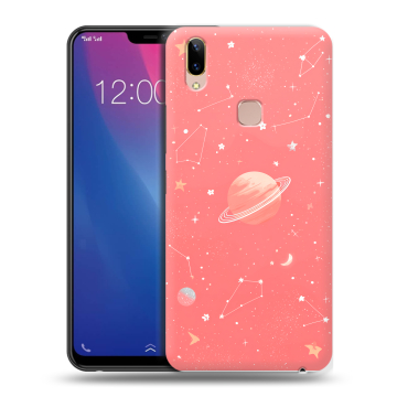 Силиконовый чехол на Vivo Y85 с принтом Розовый космос Силиконовый чехол на Vivo Y85 с принтом Розовый космос