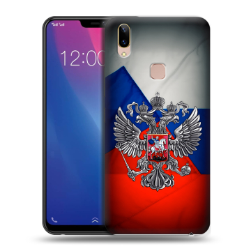 Силиконовый чехол на Vivo Y85 с принтом Флаг России Силиконовый чехол на Vivo Y85 с принтом Флаг России