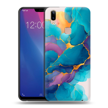 Силиконовый чехол на Vivo Y85 с принтом Мрамор блестки Силиконовый чехол на Vivo Y85 с принтом Мрамор блестки