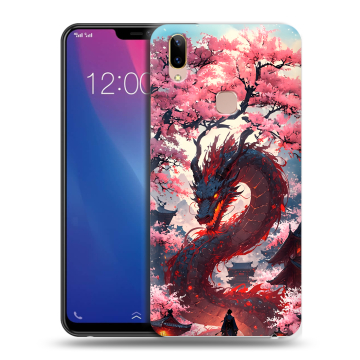 Силиконовый чехол на Vivo Y85 с принтом Дракон Японский
