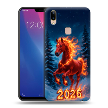 Силиконовый чехол на Vivo Y85 с принтом Новый год коня Силиконовый чехол на Vivo Y85 с принтом Новый год коня