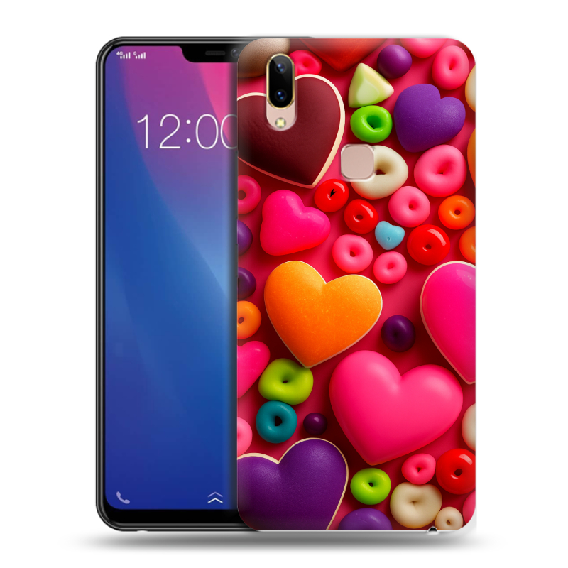 Силиконовый чехол на Vivo Y85 с принтом Сердечки Силиконовый чехол на Vivo Y85 с принтом Сердечки