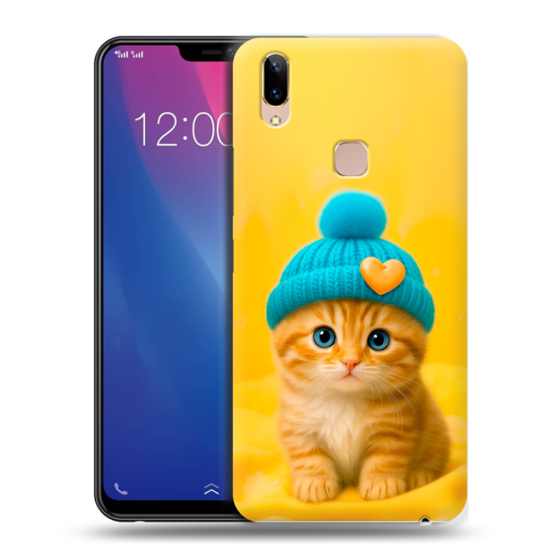 Силиконовый чехол на Vivo Y85 с принтом Котенок в шапке Силиконовый чехол на Vivo Y85 с принтом Котенок в шапке