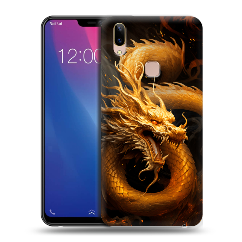 Силиконовый чехол на Vivo Y85 с принтом Золотой дракон Силиконовый чехол на Vivo Y85 с принтом Золотой дракон