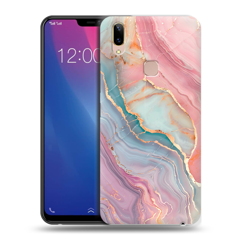 Силиконовый чехол на Vivo Y85 с принтом розовый мрамор Силиконовый чехол на Vivo Y85 с принтом розовый мрамор