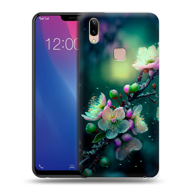 Силиконовый чехол на Vivo Y85 с принтом Цветы и мрамор Силиконовый чехол на Vivo Y85 с принтом Цветы и мрамор
