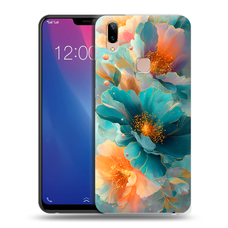 Силиконовый чехол на Vivo Y85 с принтом Цветы Силиконовый чехол на Vivo Y85 с принтом Цветы
