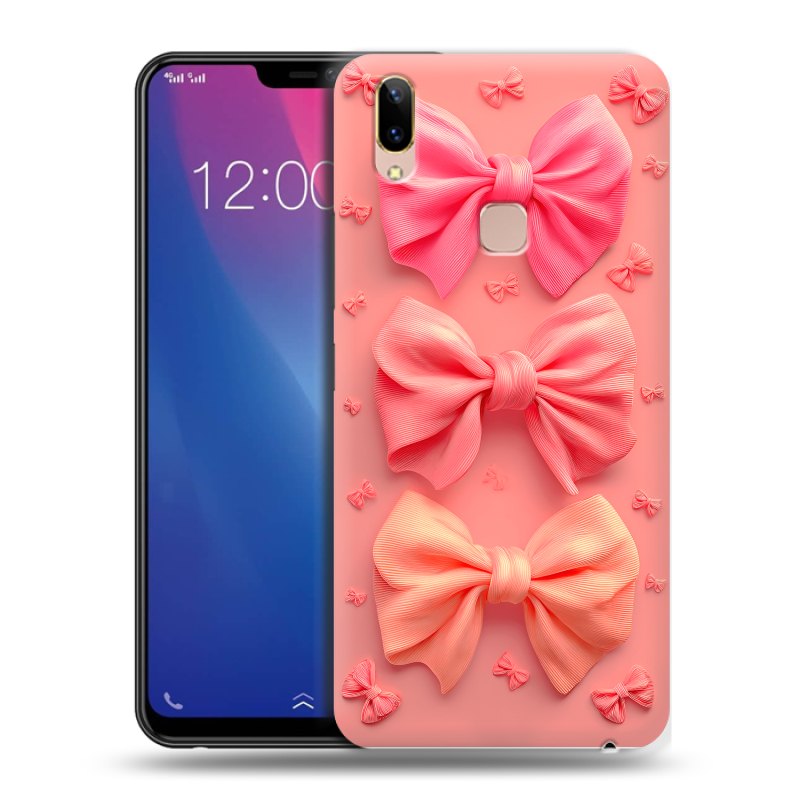 Силиконовый чехол на Vivo Y85 с принтом Розовые бантики Силиконовый чехол на Vivo Y85 с принтом Розовые бантики