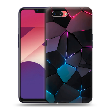 Пластиковый чехол на OPPO A3s с принтом Геометрия неона Пластиковый чехол на OPPO A3s с принтом Геометрия неона