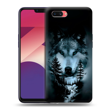 Пластиковый чехол на OPPO A3s с принтом Лесной волк Пластиковый чехол на OPPO A3s с принтом Лесной волк