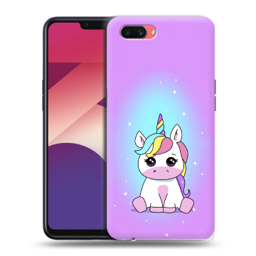 Пластиковый чехол на OPPO A3s с принтом Единорог Пластиковый чехол на OPPO A3s с принтом Единорог