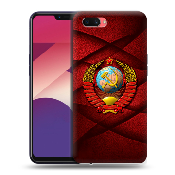 Пластиковый чехол на OPPO A3s с принтом Герб СССР Пластиковый чехол на OPPO A3s с принтом Герб СССР